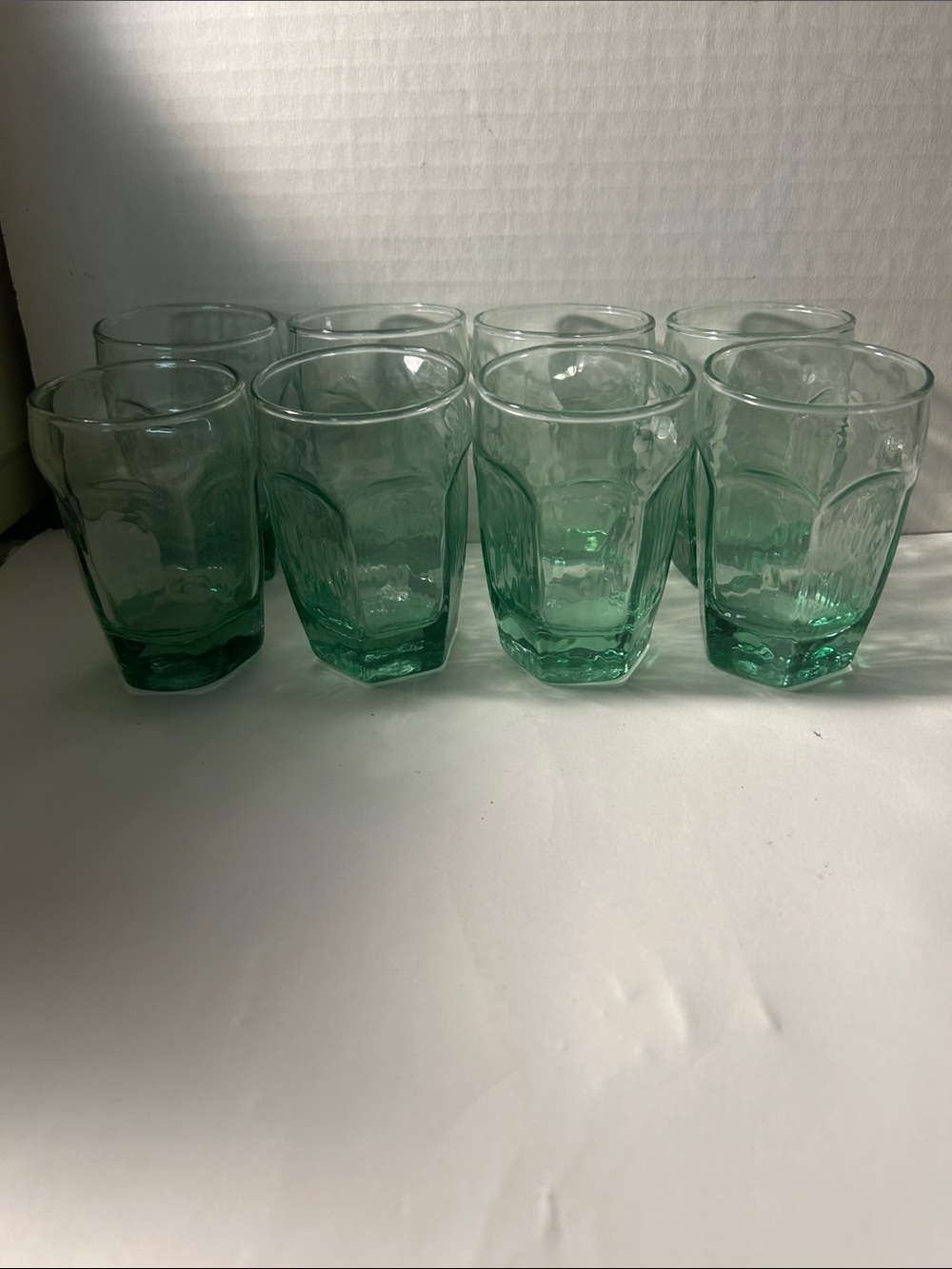 Set of 8 Green Libby Chivalry Juice Glasex
